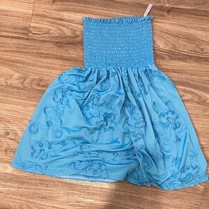 Blue Smocked Women's Blouse